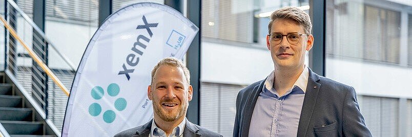 RUB start-up xemX competes for the title “Science Breakthrough of the Year 2024” Sven Maihöfer and Lars Banko share an enthusiasm for materials (from left). Not pictured are Wolfgang Schuhmann and Alfred Ludwig, who are part of the four-person founding team.